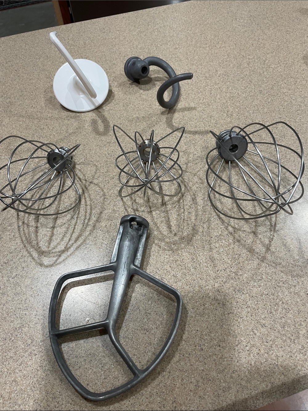 Kitchen Aid  Mixer Accessory Set (6) in Silver and White